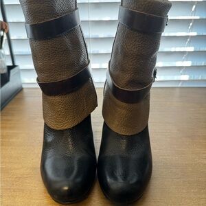 Matisse Black and Brown Heeled Boots